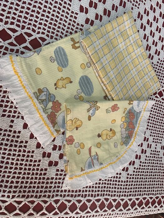 lençóis de algodão para alcofa e cama de bebe