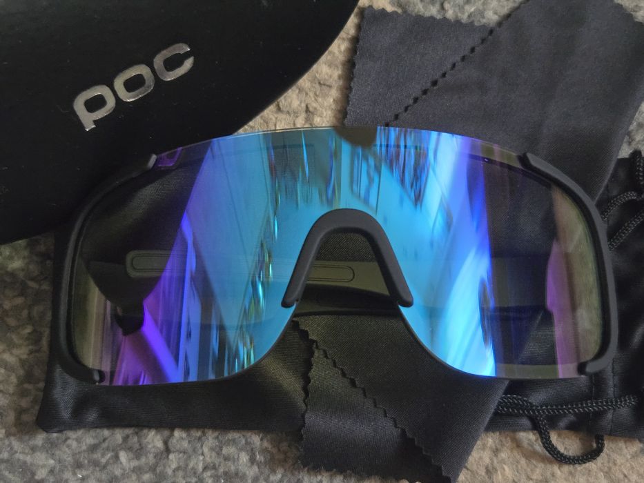 Okulary POC sportowe Fotochromowe Rowerowe Z Etui Nowe Do Biegania Blue