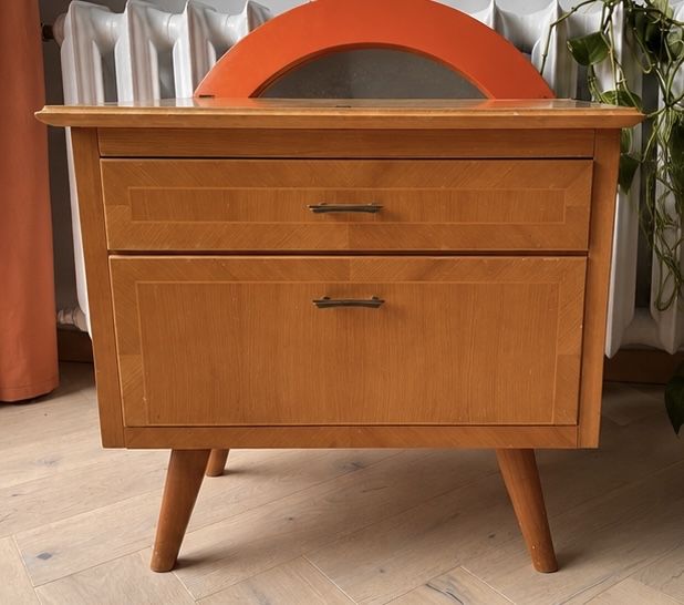 Szafki nocne vintage | mid-century | drewniana PRL lata 60