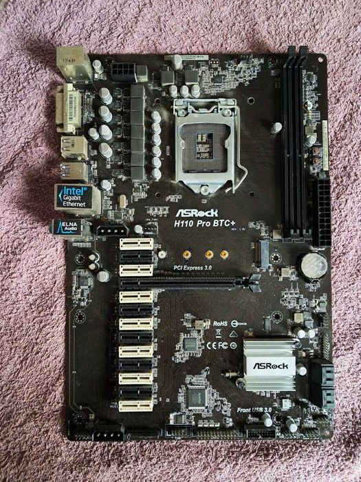 Материнская плата ASRock H110 Pro BTC+ на запчасти или востановление