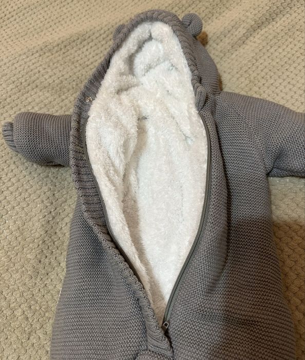 Зимовий  комбінезон плюш Ведмедик 0-4 місяці (56-62р)