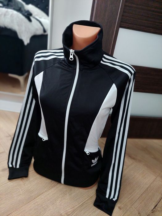 Bluza Adidas rozpinana czarno biała
