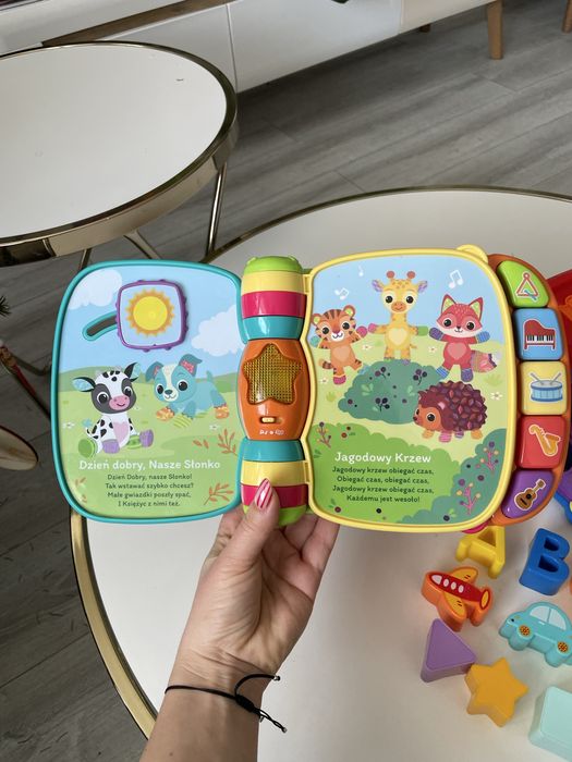 Zabawki grające Montessori  garnuszek na klocuszek laptop sorter Vtech