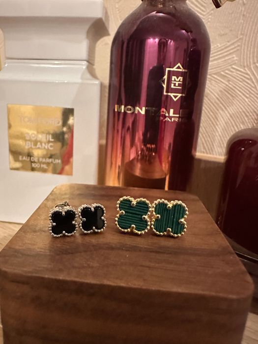 Сережки Клевер гвоздики Van Cleef серьги