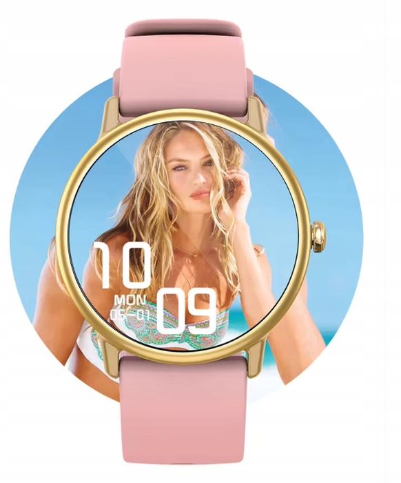 Zegarek Smartwatch Sportowy Rozmowy Damski Polskie Menu Złoty