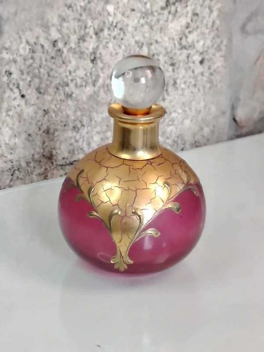 Antigo Perfumeiro Cristal Veneziano  Decoração em Ouro  ENVIO GRATIS