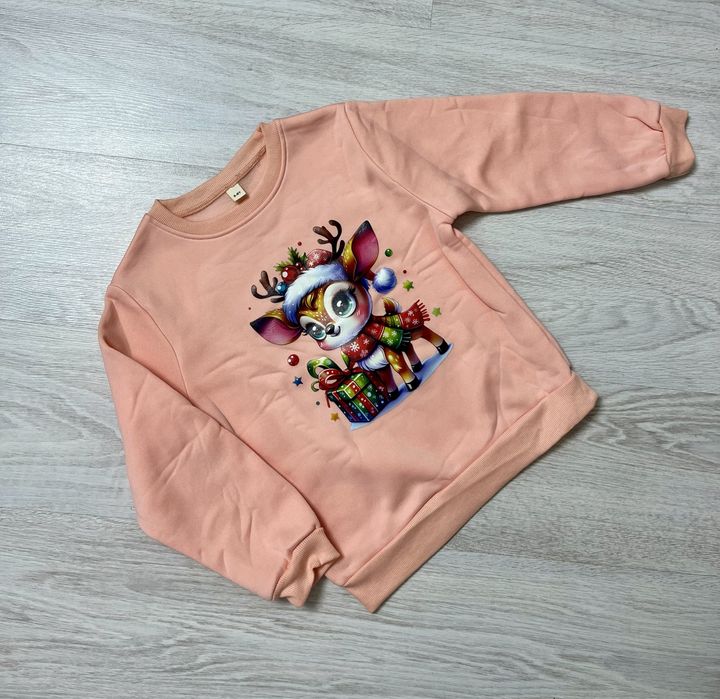 Світшот новорічний для дівчинки,новорічний светер для дівчинки