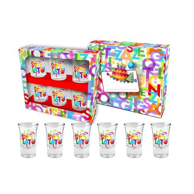 Zestaw 6 kieliszków LITERKI STO LAT