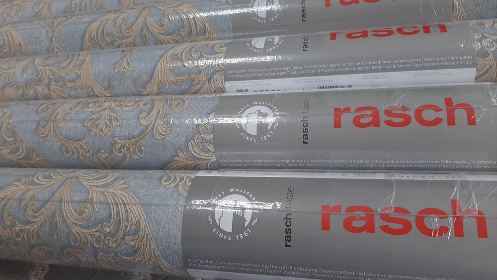 4 рулона метровых обоев RASCH (made in Germany), винил на флизе. Цена за 4шт.