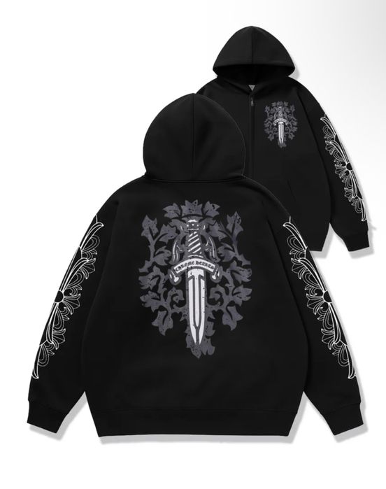 Зип худи Chrome Hearts Logo унисекс зипка кром хартс Новые модели