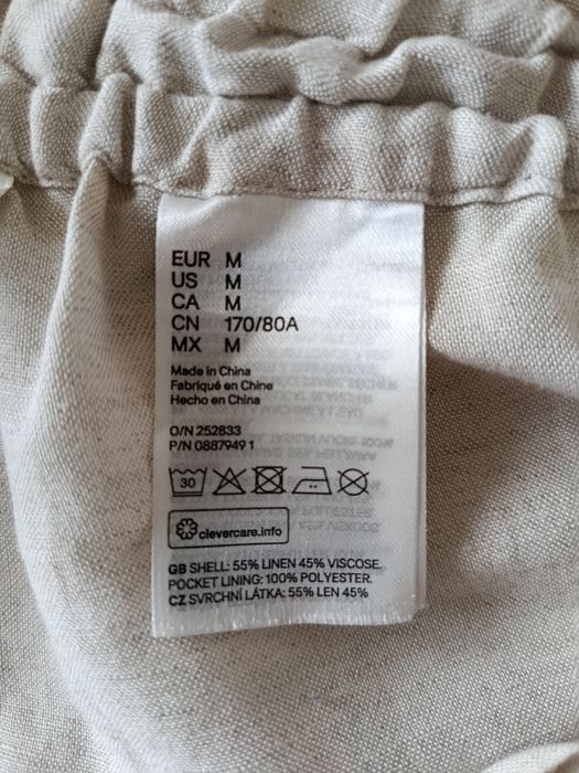 Damskie beżowe spodnie z lnem M
