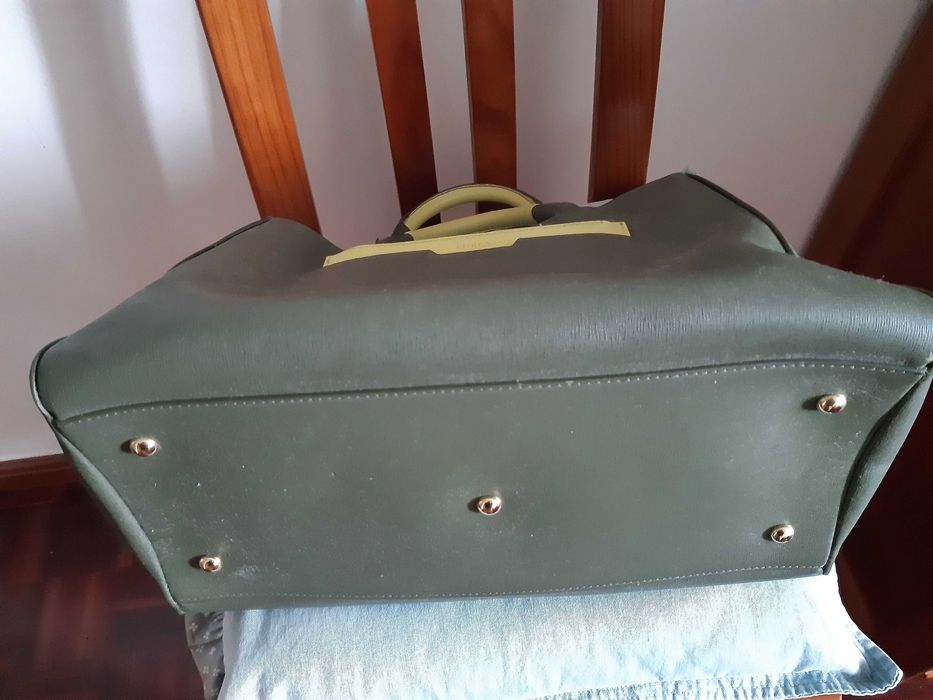 Mala de mão verde original FURLA, excelente estado