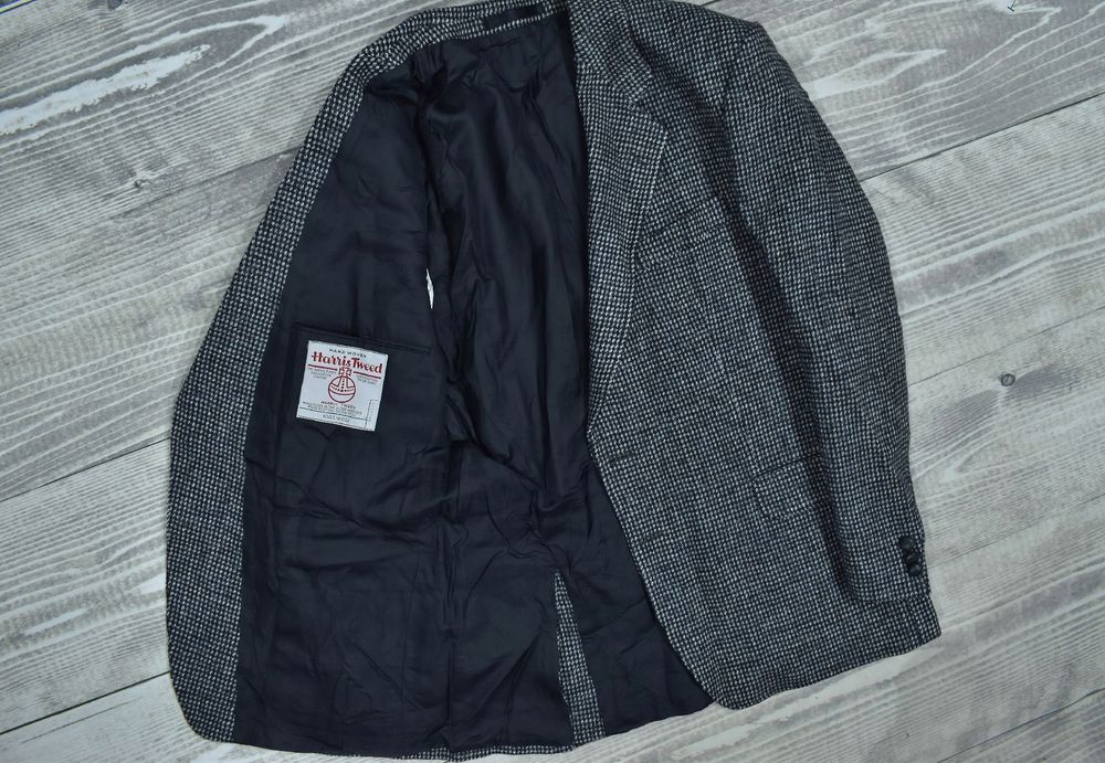 Harris Tweed Wełniana Marynarka Męska Short 40