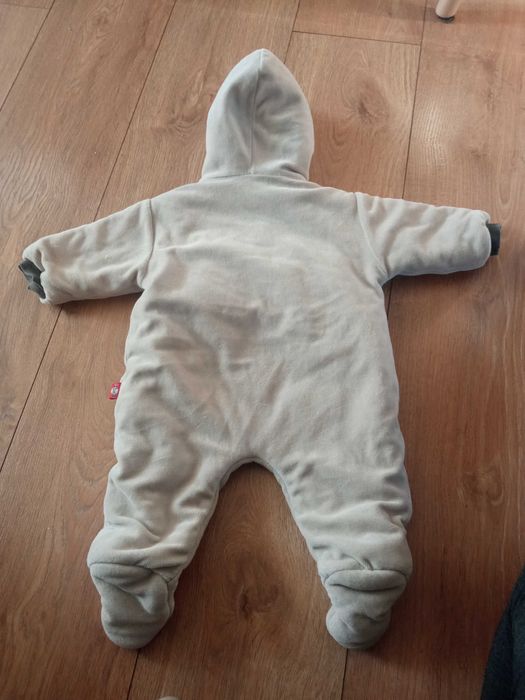 Kombinezon pajac wiosna miś ciepły 62 welur