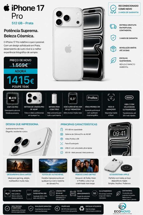 EN Apple iPhone 17 Pro 512 GB Prata