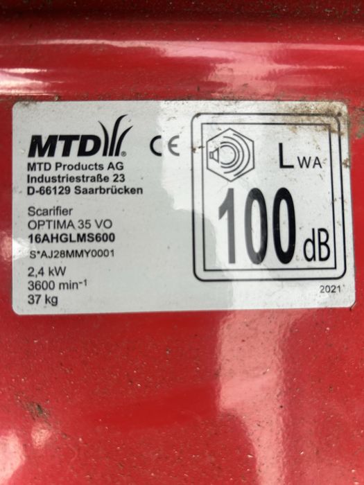 Wertykulator/areator MTD OPTIMA 35