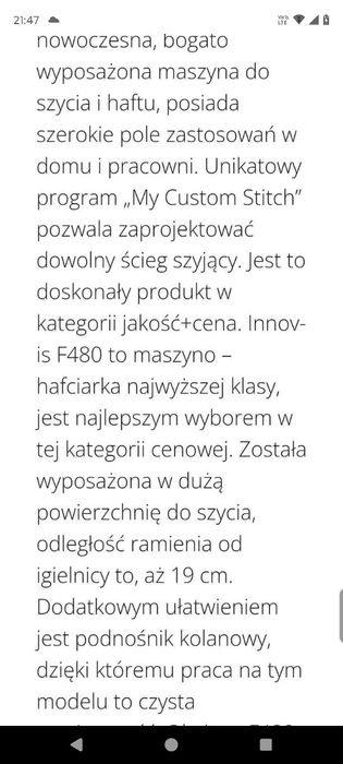 Maszyno hafciarka Brother f 480