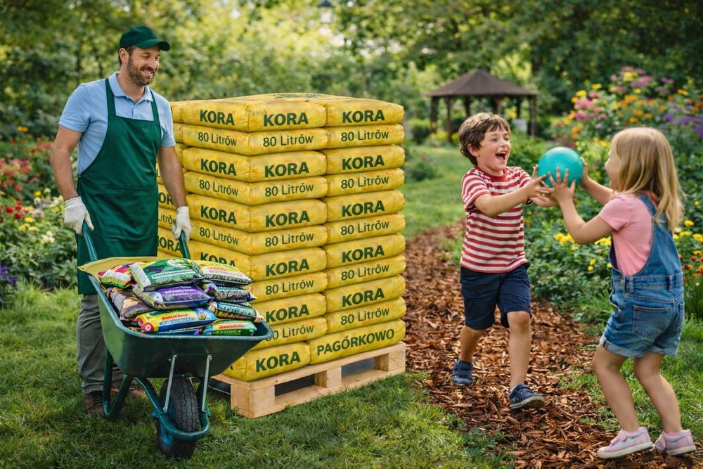 Kora sosnowa – frakcja średnia 0–80 mm | sprzedaż hurtowa