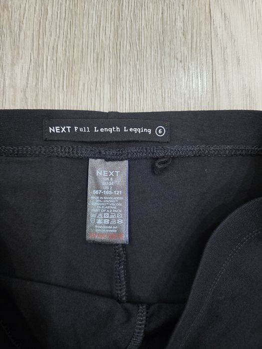 Legginsy 2 pak czarne klasyczne gładkie Next XS