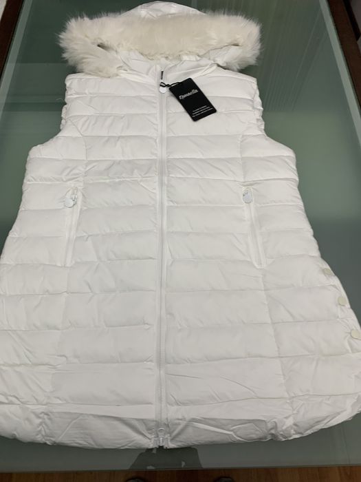 Casaco sem mangas branco L - Novo