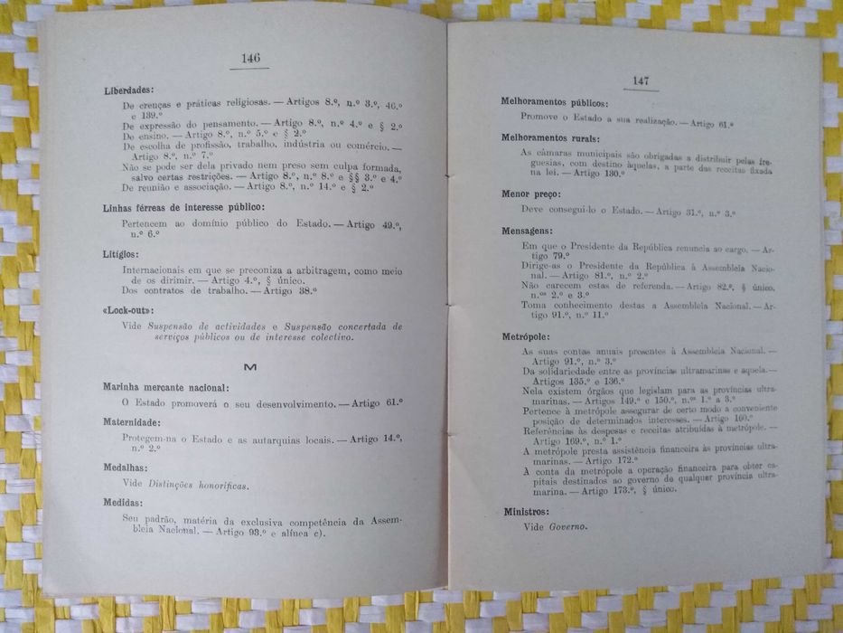 Constituição política da República Portuguesa – 1952