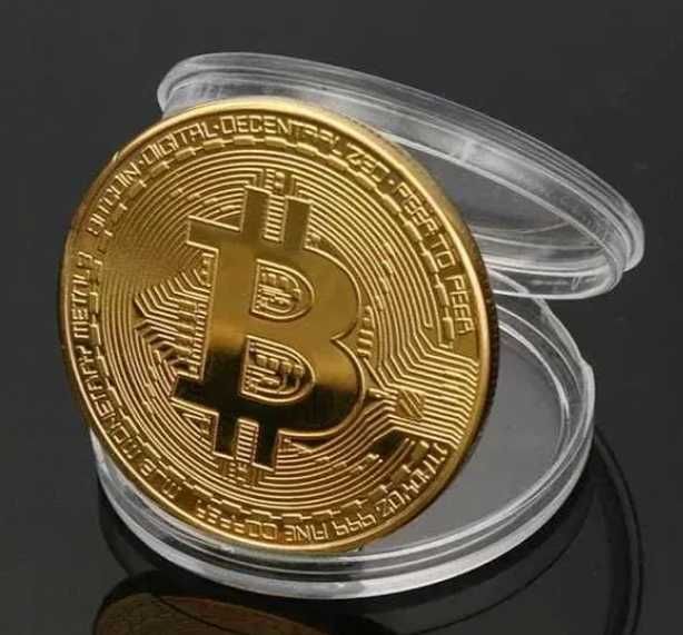 Fizyczny BitCoin BTC kryptowaluta, kolekcjonerski fi 40 +kapsel