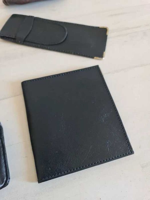 Conjunto de Bolsas em Pele Couro Leather Black Cases Calendar Case