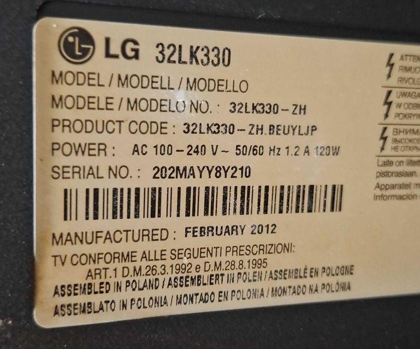 Placa tv lg 32LK330 32 polegadas