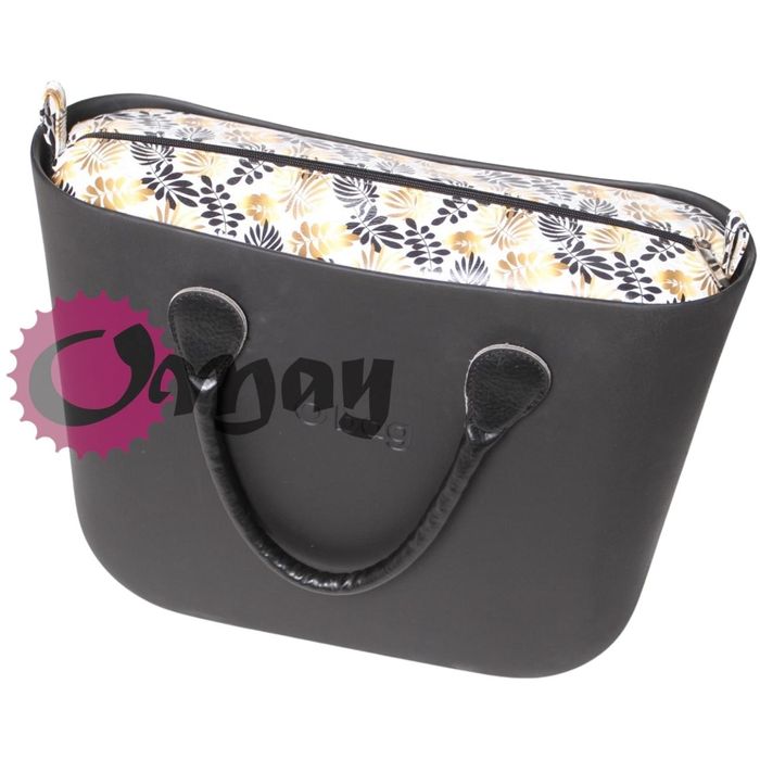 organizer OBAG STANDARD ekoskóra liście czarne 2 kieszenie wkład OMAY