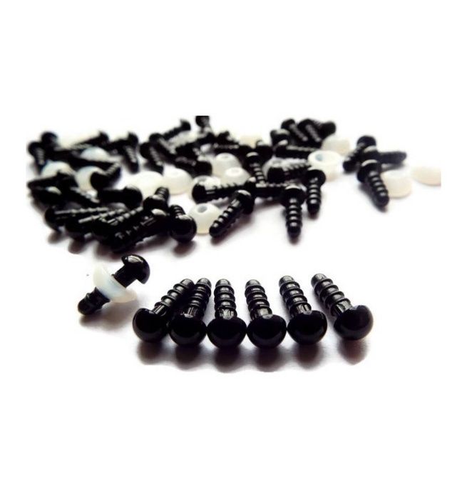 Глазки для игрушек с фиксаторами диаметр 6мм