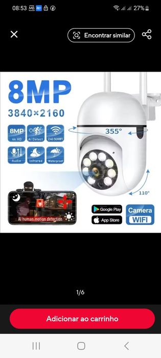 Camara vigilância 8 mp novo em caixa