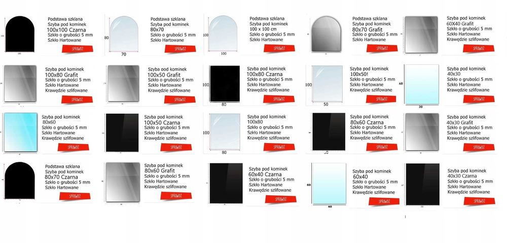 Szyba  szkło hartowane do kominka żaroodporne na wymiar