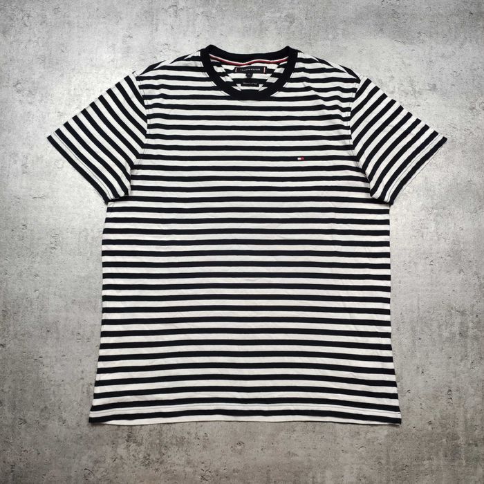 MĘSKA Koszulka Bawełna PREMIUM Elegancka Paski Classic Tommy Hilfiger