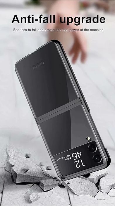 Etui Samsung Galaxy Z Flip 3, przeźroczyste z czarną ramką, VEGO