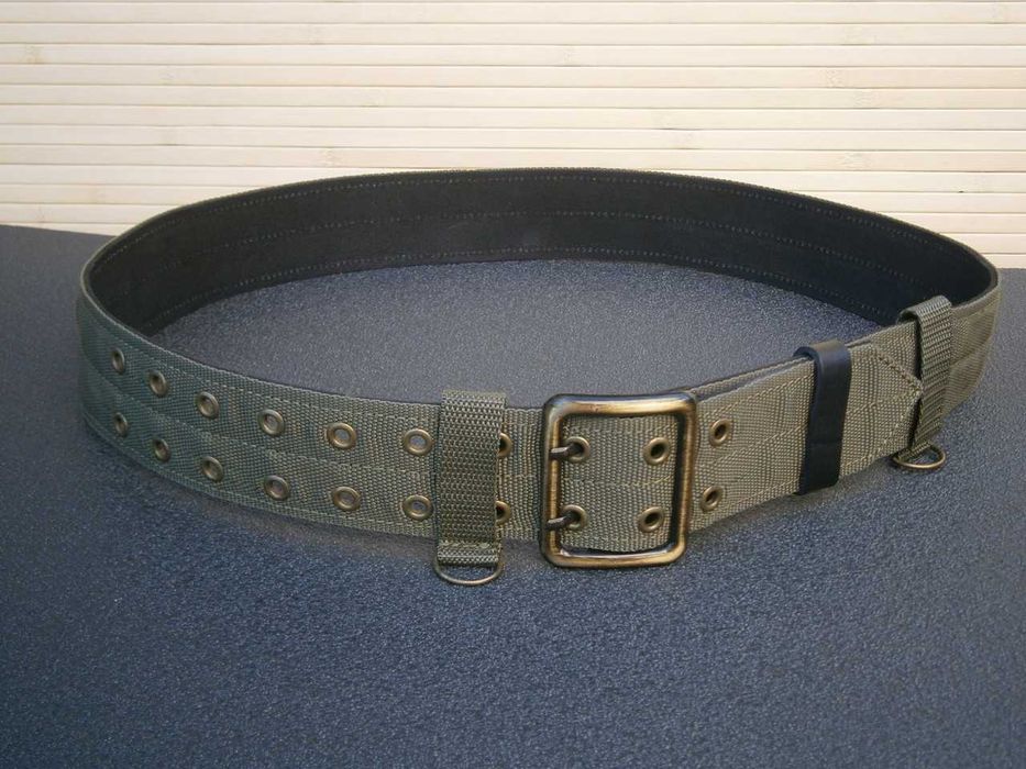 Ремінь офіцерський польовий олива стропа + шкіра 115 см