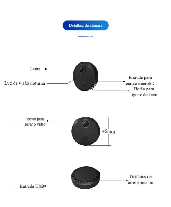 Micro Câmara ‼️ FullHD ‼️ WiFi ‼️ Visão Noturna ‼️ Controlo pela APP
