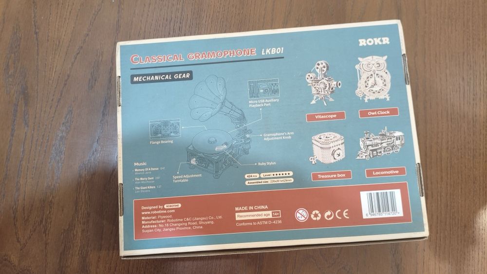 Gramofon składany zabawka gra puzzle.