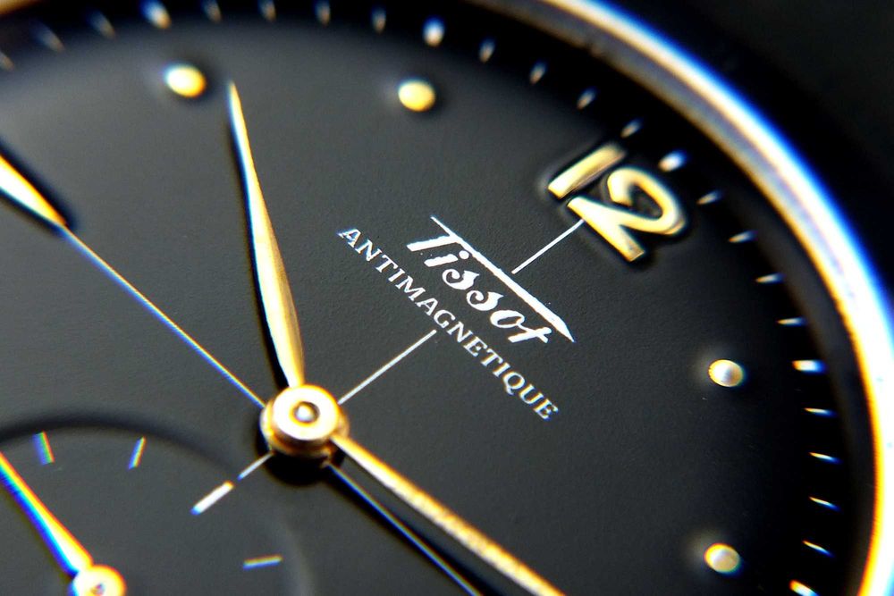 Tissot & Fils Antimagnetique Sub-Secound Satin Black ODNOWIONY Piękny!