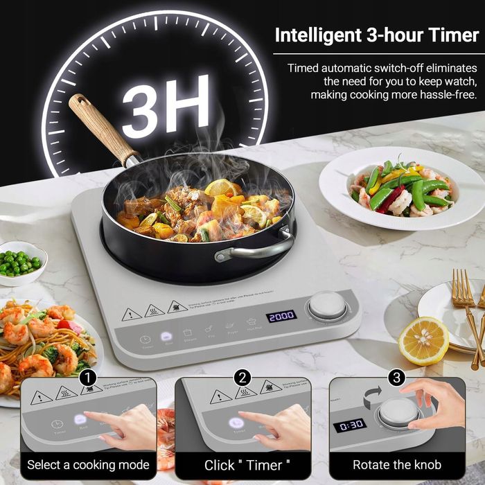 Kuchenka przenośna amzchef 2000w wolnostojąca