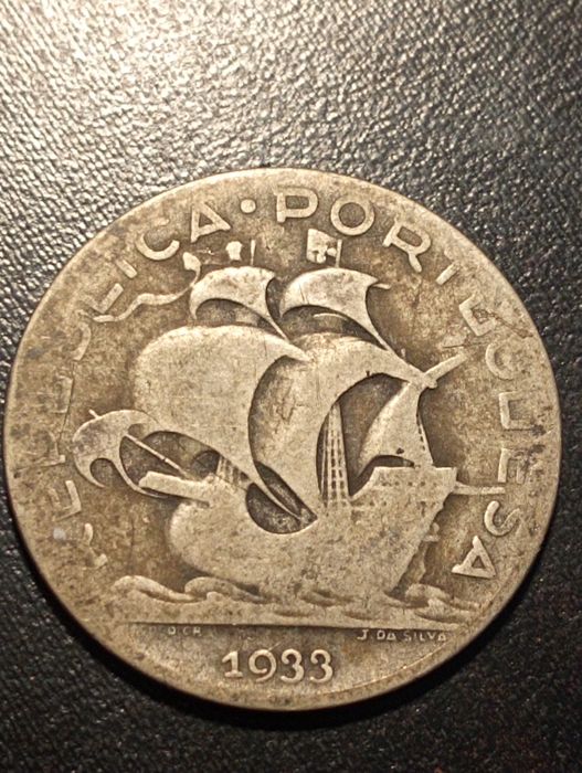 5 escudos - Republca Portuguesa - 1933 - Prata - Bela