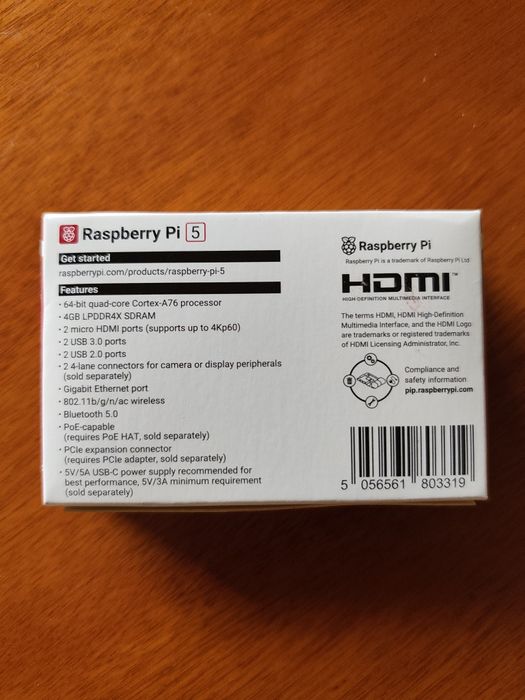 Raspberry pi 5 4Gb Novo