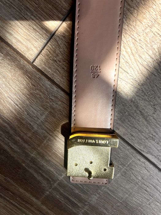 Pasek Louis Vuitton LV brązowy Monogram klamra 120 cm