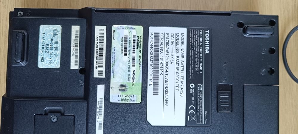 Computador Toshiba SATELLITE M70-320