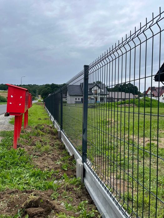 ogrodzenie panelowe, słupki, obejmy, podmurówki, ceowniki, łączniki