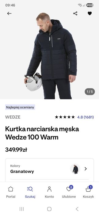Kurtka narciarska wedze 100 warm decathlon  rozmiar L