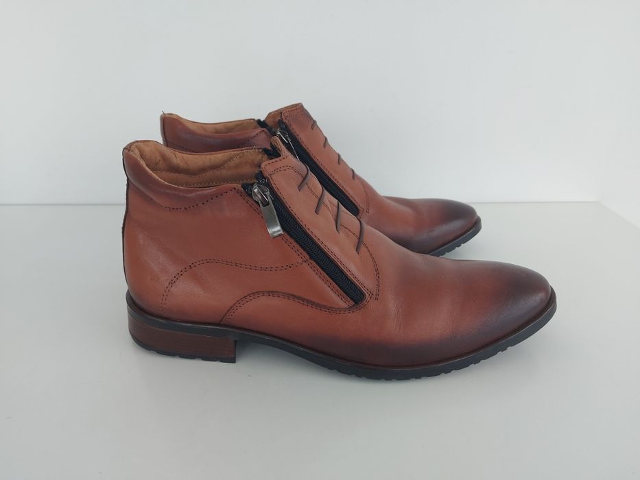 Buty męskie skórzane ocieplane w rozmiarze 44