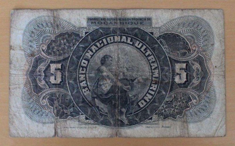 Nota 5 Escudos 1941 Moçambique