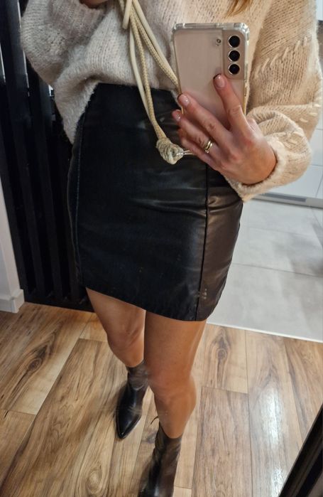 Spodnica zara skórzana eko skóra M/L