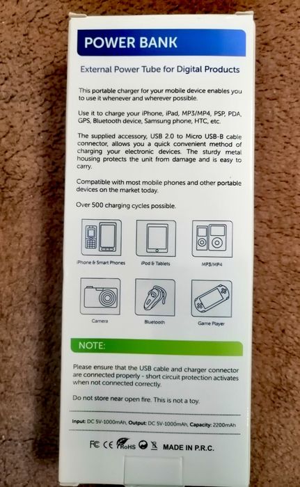 Power bank 2200 mAh