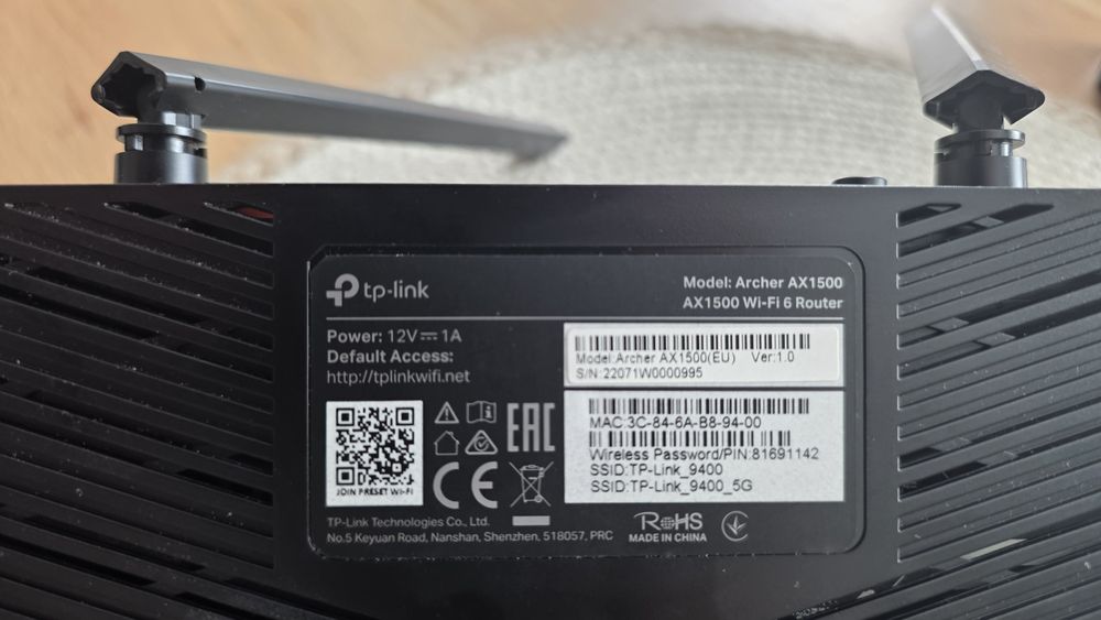 TP Link Archer 1500 WiFi 6 Router
